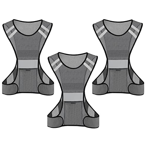 TCCFCCT Reflective Running Vest, High Visibility Running Gear with Large Pocket