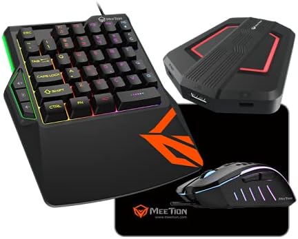 Meetion | CO015 | Siyah | 4'ü 1 Arada Oyun Seti | Klavye + Mouse + Mouse Pad + Adaptör - Görsel 1