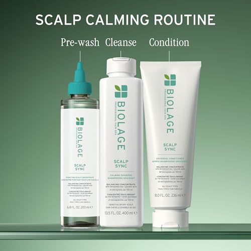 Biolage Scalp Sync Calming Shampoo & Universal Conditioner Set | Calms & Hydrates Dry or Irritated Scalp | Paraben & Silicone Free | For Sensitivity Control | Vegan & Cruelty Free