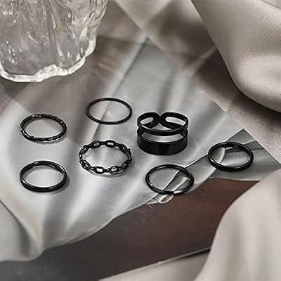 FAXHION Gold Knuckle Rings Set for Women Snake Chain Stacking Ring Vintage BOHO Midi Rings SIze Mixed