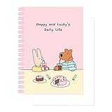 モノライク ハッピーアンドラッキー グリッド らせん状の ノート, デザート - Happy and Lucky Grid Spiral Notebook, Dessert ハードカバー A5 128ページ