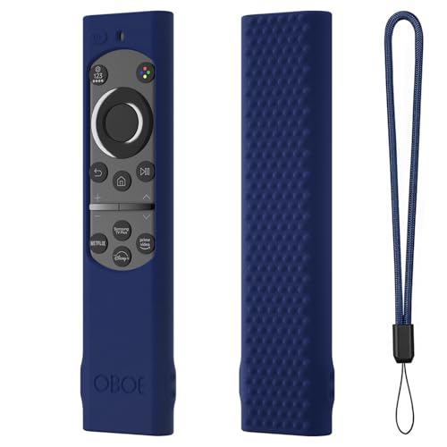 Image of OBOE Silicone Tv Remote Cover for Samsung Smart Tv Remote BN59-01311 Half Wrap Case, G-Dark Blue