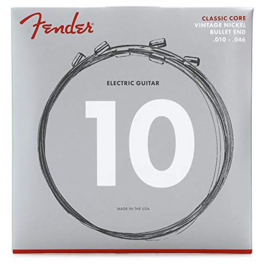 Fender Classic Core Electric Guitar Strings, Vintage Nickel, Bullet End, 3155R .010-.046