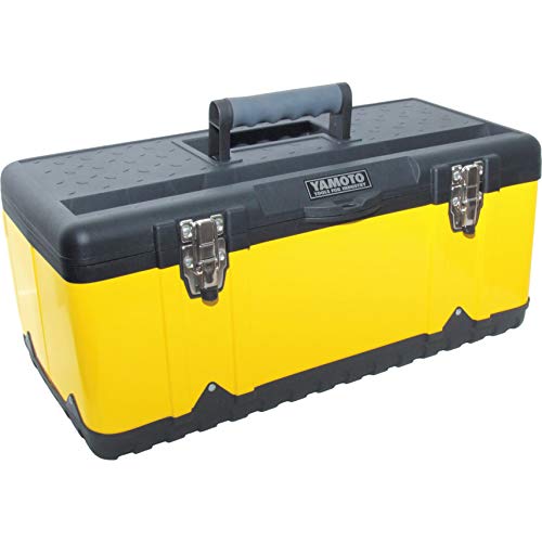 582x298x255mm Yellow Metal Toolbox + Tote Tray