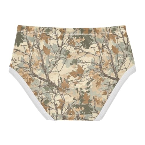 Girls Underwear Soft Cotton Camo Leaf Kids Panties in Sizes 2/3t, 4t, 5t, 6 and 82