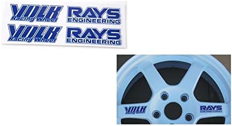Set of 4 Blue Rays Volk Racing Wheel Stickers Decals Vinyls Not Work Rota JDM