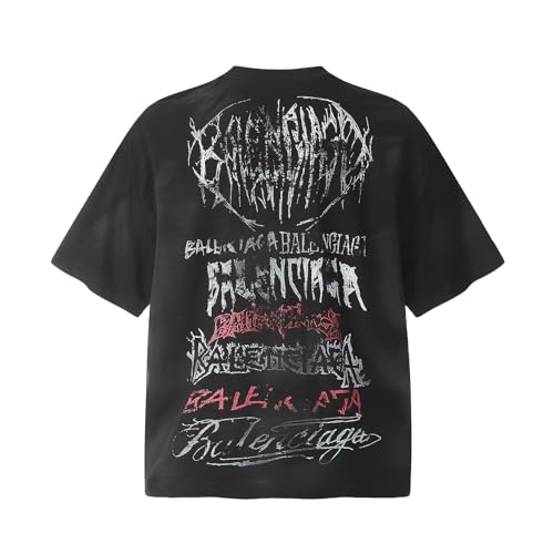 Men's Hip Hop Graphic Print Cotton T-Shirt Fashion Special Design Crewneck Rapper Short Sleeve Tops2