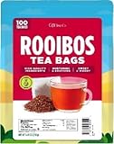 Gya Tea Co Rooibos Herbal Tea Bags (100 Bags) - Caffeine Free with a Tangy Flavor for All Day Comfort, Calming, Relaxing & Nourishing - Fruit & Herbal Blends