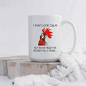 Funnyroostercoffeemugimaylookcalmbutinmyheadivepeckedyou3timesfunnygiftsformomdadgrandparentsfriendsrelativesbestiessistersbosscolleagueetc15ounces Urban Country Home Decor Funny rooster coffee mug i may look calm but in my head ive pecked you 3 times funny gifts for mom dad grandparents friends relatives besties sisters boss colleague etc 15 ounces urban country home decor