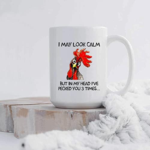 Funnyroostercoffeemugimaylookcalmbutinmyheadivepeckedyou3timesfunnygiftsformomdadgrandparentsfriendsrelativesbestiessistersbosscolleagueetc15ounces Urban Country Home Decor Funny rooster coffee mug i may look calm but in my head ive pecked you 3 times funny gifts for mom dad grandparents friends relatives besties sisters boss colleague etc 15 ounces urban country home decor