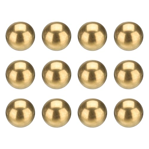 uxcell 12 Pcs Bearing Balls, 11mm Precision H65 Brass Bearing Balls Industrial Brass Ball Spheres for Machinery, Automotive, and DIY