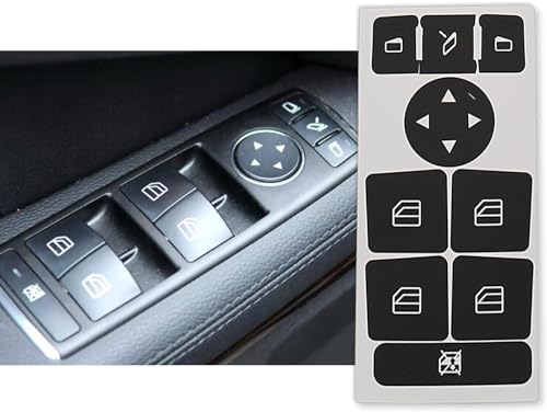 Image of Car Interior Stickers Button Decals Compatible with Mercedes Benz A W176 B W246 C W204 E W212 SLK R172 CLS W218 GLK X204 SL R231 Steering Wheel AC Window Radio Number Door & Air Conditioner Repair Kit