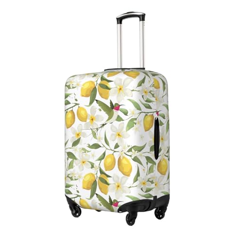 Elastic Travel Luggage Cover Printed Lemon Branch Flowers Double-Sided Suitcase Protector Bag,Dust-Proof Anti-Scratch Washable Baggage Covers For Kid Adult,Small2