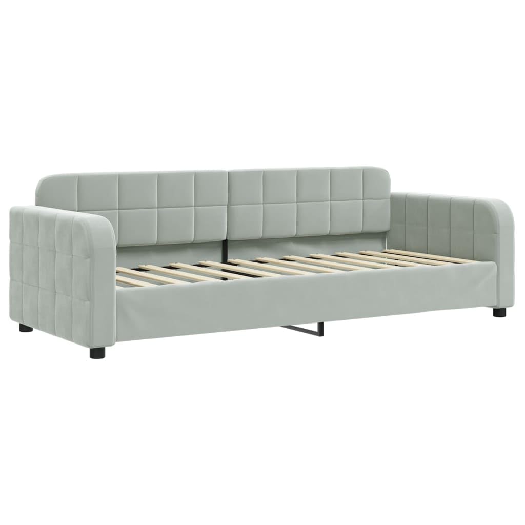 Sofa 2 w 1 z łóżkiem gniazdowym i szufladami, dwuosobowa aksamitna rozkładana sofa, solidna drewniana i metalowa konstrukcja do salonu