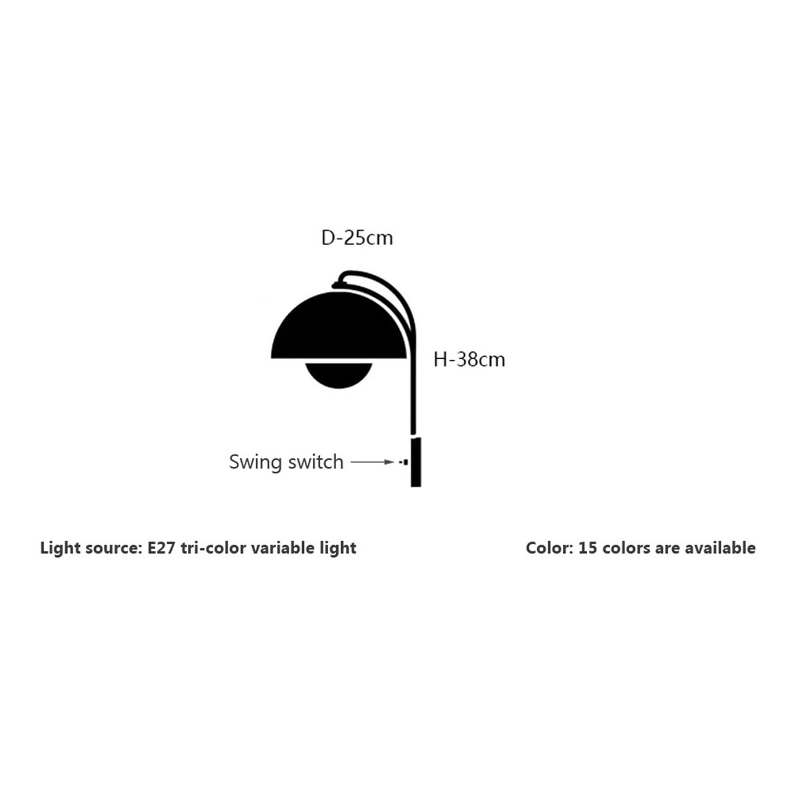Nowoczesna Kinkiet LED Z Wtyczką Przełącznik Grzybkowy Światła Kinkiety Do Sypialni Obok Salonu Gabinet Dekoracja Wnętrz łAtwy Montaż(Warm Light,I)