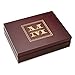 Executive Gift Shoppe | Split Monogram Rosewood Finish Playing Card Box