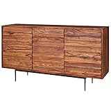 FineBuy Sideboard FB51424 Sheesham Massivholz 150x81x41 cm Landhaus Kommode | Design Anrichte Groß | Hoher Kommodenschrank mit 3 Türen Holz Massiv | Standschrank Wohnzimmer Modern