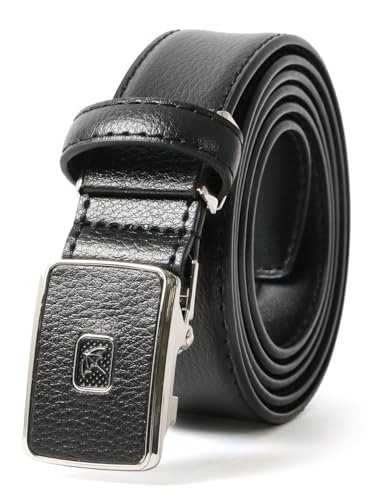 [Arnold Palmer] [アーノルドパーマー] ベルト メンズ 牛革 レザー 革 カジュアル フィット バックル 無段階調整 穴無し ブランド ロゴ 刻印 30mm 110cm ブラック F