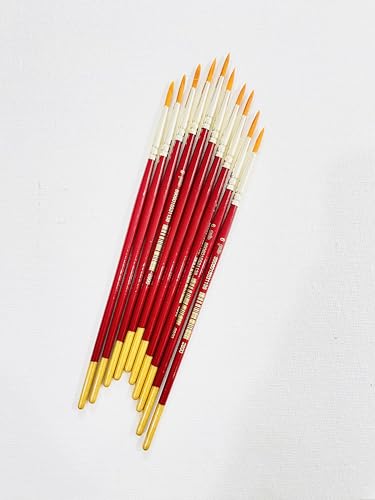 Image of polo Synthetic Hair Round Brushes | 6 Pack of 10 | Professional Fine Detail Paintbrush Set for Artists, Miniature & Acrylic Painting | Soft Bristles for Precision & Smooth Strokes