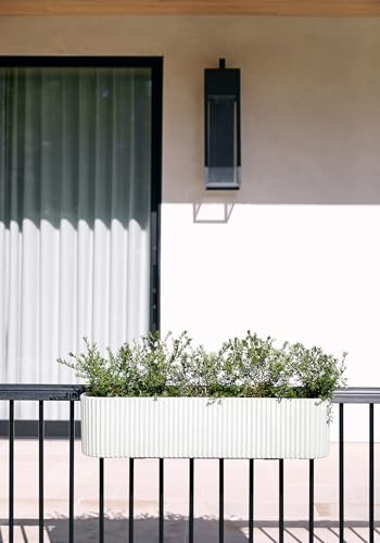 Image of Veradek Demi Series Railing Planter - Round Window Box with Bracket