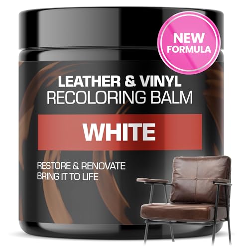 Image of White Leather Recoloring Balm, Color Restorer, Scratch Remover, Couch Paint and Repair, Leather Balm for White Couches