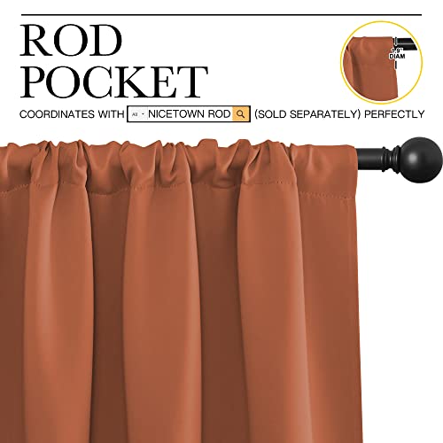 image for NICETOWN Blackout Curtains and Drapes - Thermal Insulated Solid Rod Po