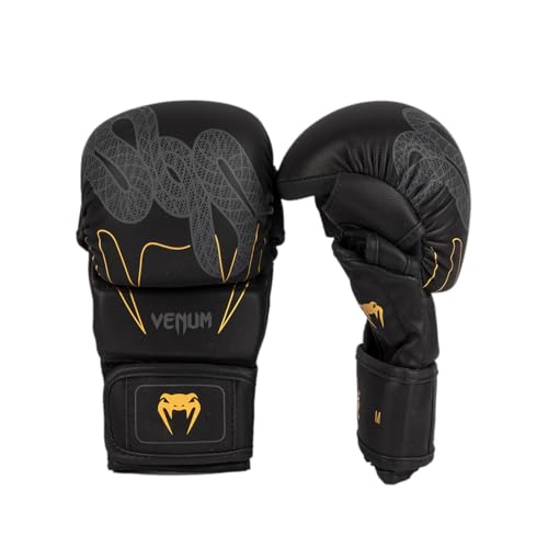 Venum Serpenti Sparring Gloves - Black/Silver/Gold - Medium
