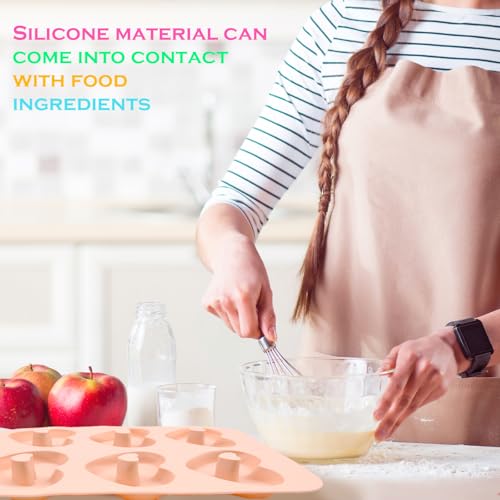 3PCS Silicone Donut Moulds Set, Heart and Round Shape Non Stick Doughnut Pan, Reusable Baking Tray for Oven Cupcakes Brownies Desserts - Image 6
