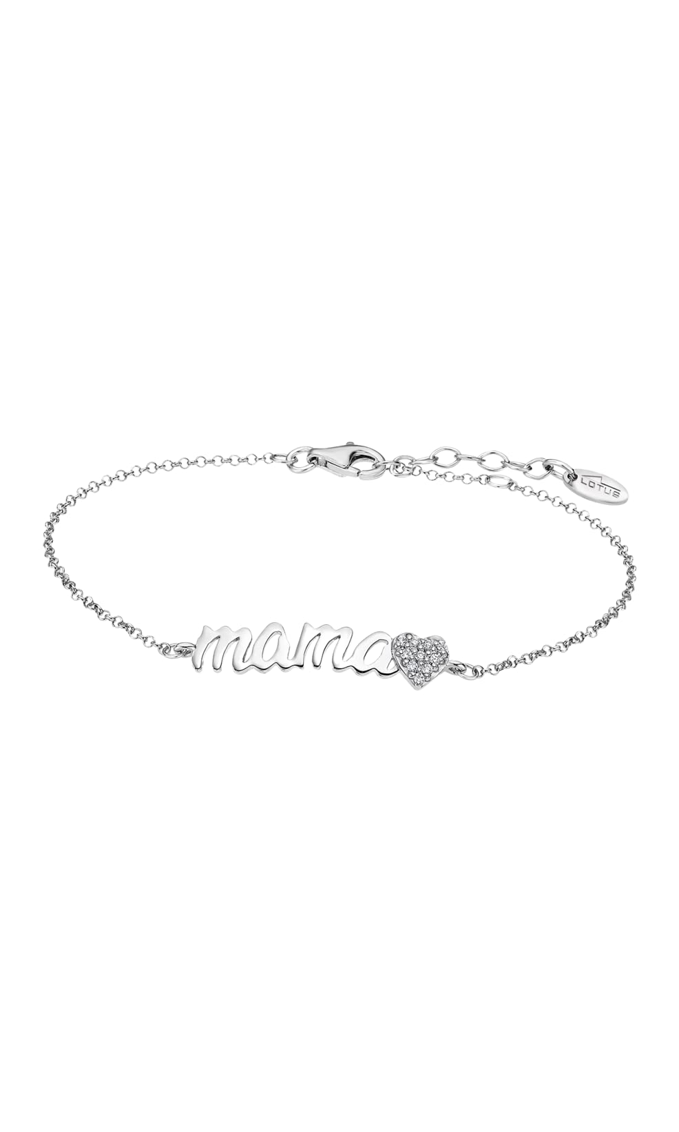 LOTUS SILVER Pulsera Plata Mujer LP1808-​2/​5 de Primera Ley 925 ml Mamá - Sofisticado Brazalete con Pulido y Acabado Refinado 16 cm - Regalo de Cumpleaños - Aniversario - Ocasiones Especiales