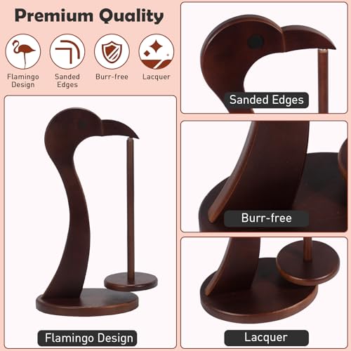Image of Yarn Holder for Crocheting,Magnetic Twirling Yarn Spinner with Anti-Slip Base,Flamingo-Shaped Yarn Ball Dispenser,Crochet Gift for Knitting Lovers (Walnut)