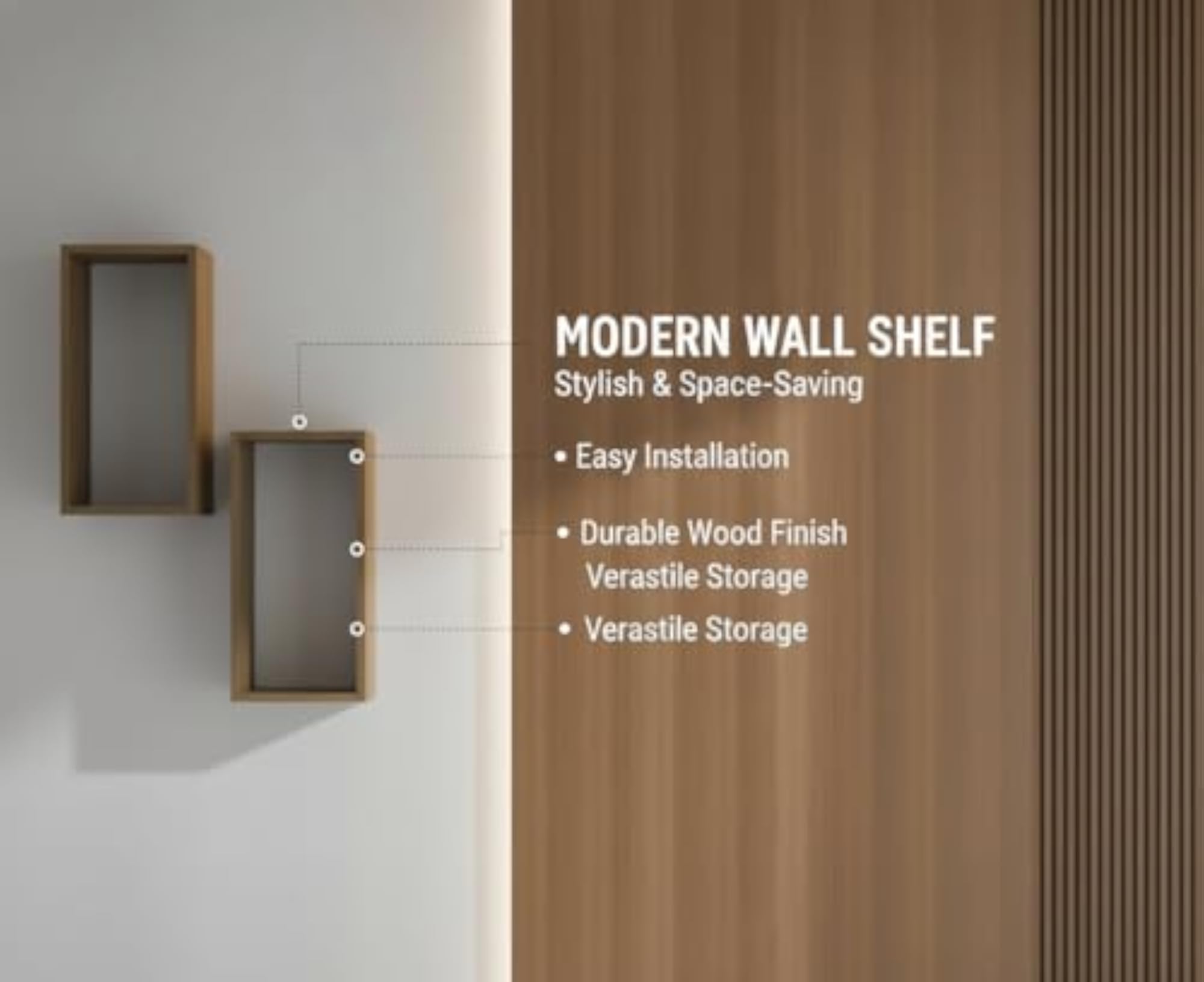 Beige Veins Wall Hanging Shelf Set