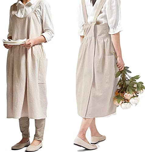 Cotton linen cute aprons tiny woman kitchen cooking gardening apr…