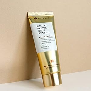 KSECRET Collagen Boosting Secret Sun Lotion, 60ml/2.03fl.oz. | Korean Skincare | Fragrance FREE Face Sunscreen for Wrinkle Care SPF 50+ PA++++, Face Suncream UV protector
