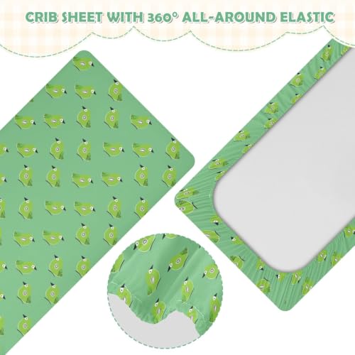 Drap de berceau imperméable lit sec bébé garçon style oiseau vert jade - 5