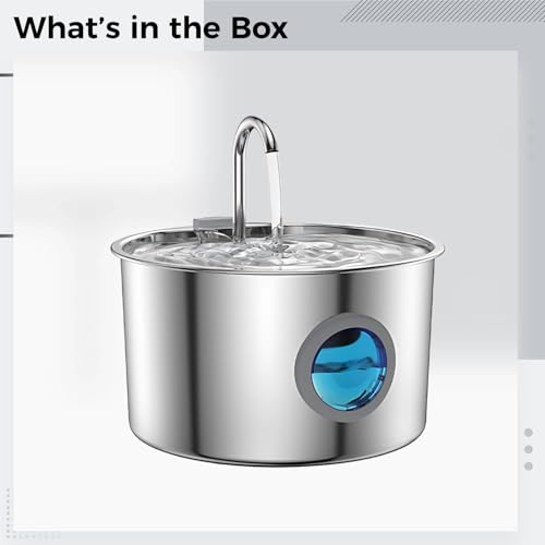 Fuente de agua para mascotas de 3.2 L inoxidable miniatura 5