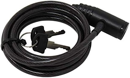 Vosker 2 Keys Cable Lock for Security Cameras | 6 Feet Long Flexible Braided Steel | Universal Locking Cable and Flexible Lock Cable (Protection Box Support)