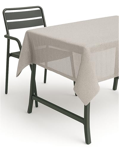 texpot Tischdecke 110 x 140 cm beige Gartendecke mit Saum abwaschbar Gartentischdecke Balkon Terrasse wetterfest
