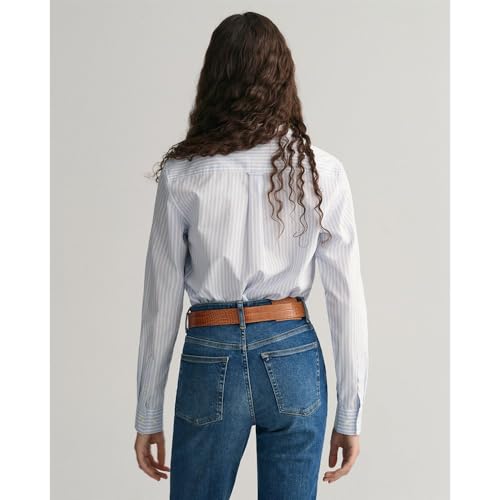 GANT REG Poplin Striped Shirt, Blouse Femme, Light Blue,