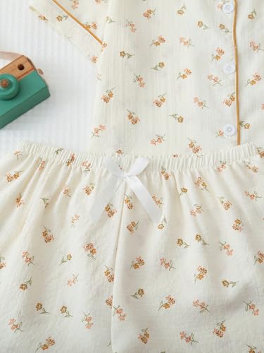 Image of Verdusa Pajamas For Women Set 2 Piece Summer Pajama Sets Cute Pjs Lounge Matching Button Shirt with Shorts