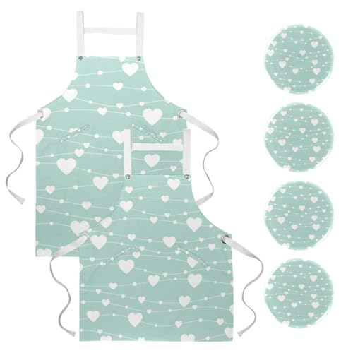 Tablier de cuisine pour pâtisserie et nettoyage de la maison en lot de 2