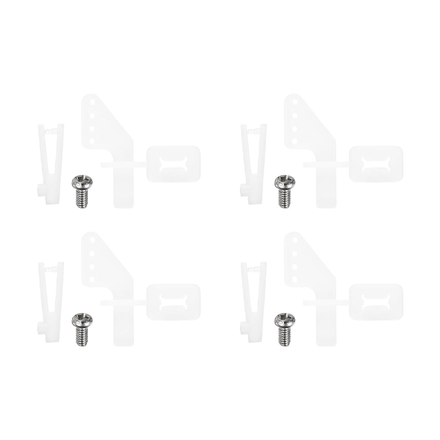 MECCANIXITY 4pcs 304 Stainless Steel 1x70mm Z Push Rods Parts, 4pcs Nylon Control Horns for DIY RC Car Boat Airplane Helicopter Model Replacement, Silver image 4