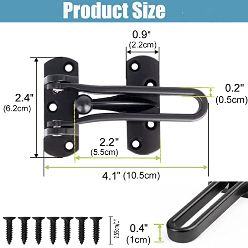 Litensh Türkettenschloss für Haustür, Schwingstange Türschutzschloss, Sicherheitstürkettenriegel für Zuhause Wohnung Hotel Schlafsaal (Schwarz)