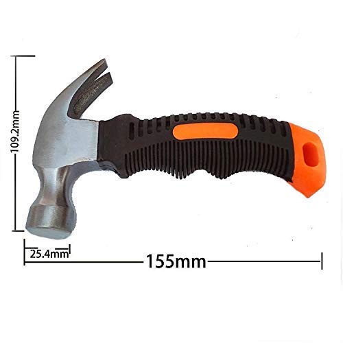 Image of MSA Heavy Duty 1PCS Small Hammer Stubby Mini Claw Hammers Short Handle Plastic Grip,Iron Hammer Car Safety Glass Escape Hammer Broken Window Hardware Tools - Random Colour
