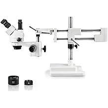 مجهر ستيريو ثلاثي البؤر من Parco Scientific PA-5FZ، عدسة عينية 10x WF، تكبير 0.7X4.5X، تكبير 3.5X90x، عدسة مساعدة 0.5X و2X، حامل ذراع مزدوج