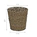 Household Essentials Seagrass Wicker Waste Basket, Handwoven Waste Bin with Metal Frame, Perfect for Bathrooms and Bedrooms,