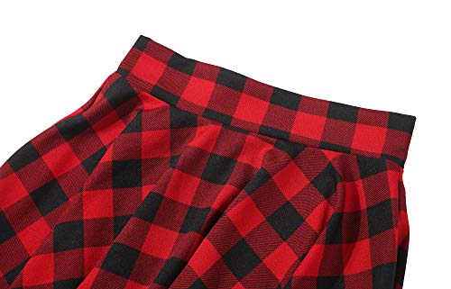 Exchic Women's Casual Stretchy Flared Mini Skater Skirt Basic A-Line Pleated Midi Skirt (M, 13) #TOP2