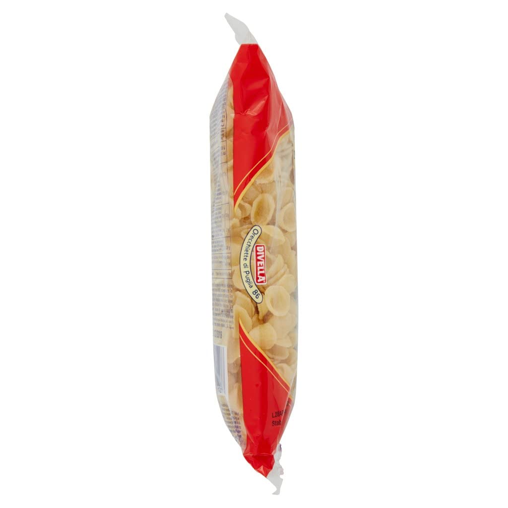Italian Gourmet Orecchiette di Puglia N.86 Pasta grano duro secca 24 x 500g | Formato regionale mit muschelförmiger Oberfläche, hält Sugo gut, ideale per, Gesamtnettogewicht 12 kg + Kostenlos Polpa 400g