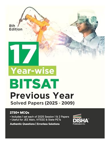 Image of 17 Year-wise BITSAT Previous Year Solved Papers (2025 - 2009) 8th Edition | Physics, Chemistry, Mathematics, English & Logical Reasoning | 2730 PYQs for 2026 Exam