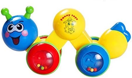 Press and Go Inchworm Baby and Toddle push pull activity Beilekang Toys,Blue