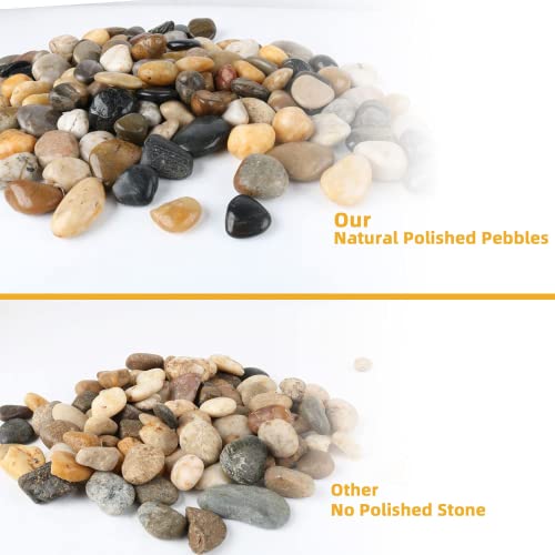 River Rocks, Decorative Outdoor Landscaping Garden Pebbles Stones 18Lb, Natural Polished Stones Gravel For Fish Tanks Plants Succulents, Smooth Mixed Aquarium Rocks Filler For Vase Yard Decor #TOP2
